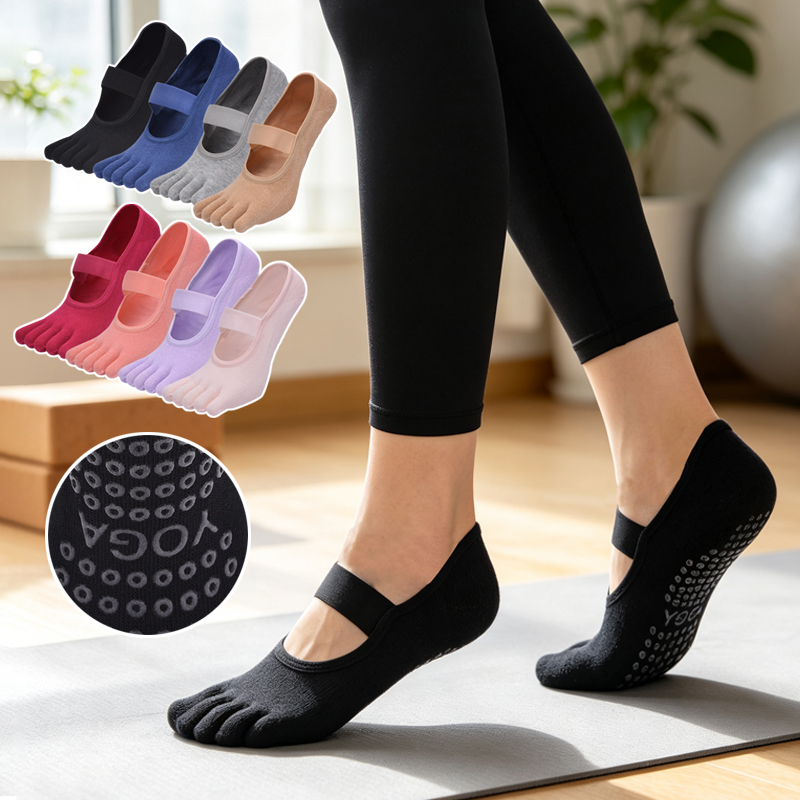 Medias Para Pilates Y Yoga - جوارب بيلاتس نسائية بخمسة أصابع مضادة